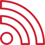 Red wifi signal icon.